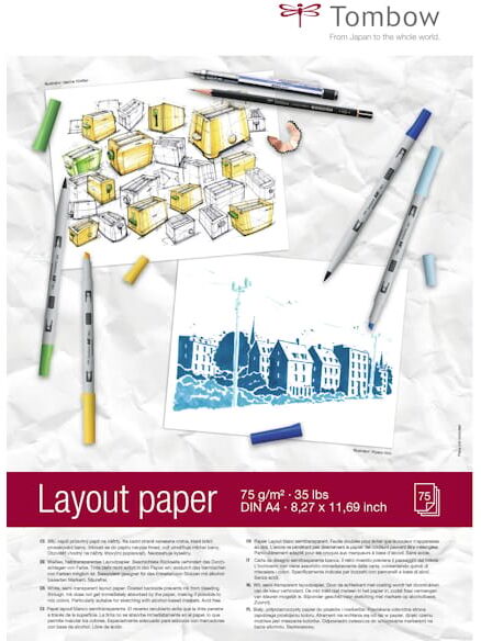 Tombow Layout drawing pad A4 75g 75 sheets