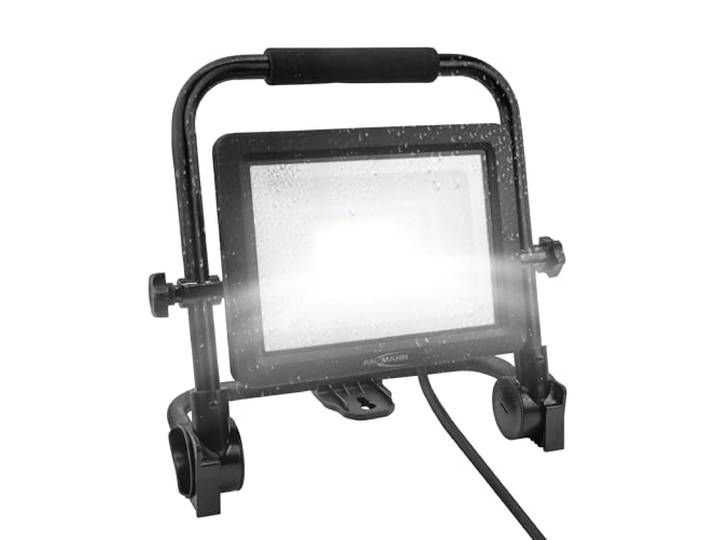 ANSMANN Projecteur de chantier à LED\, avec câble et fiche de sécurité\, robuste & très lumineux jusqu'à 5400 lumens\, projecteur de travail avec reproduction fidèle des couleurs