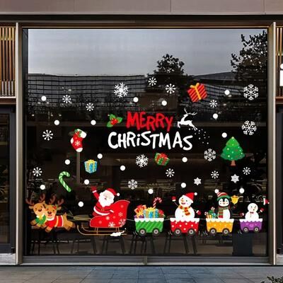 Uplifted Finds Christmas Snowflake Window Flowers PVC Electrostatic Stickers For Glass Reusable Winter Decoration Set c