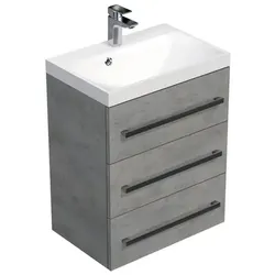 SAT Cube Way Waschtisch mit Unterschrank 60x76,5x40 cm Beton CUBE2603BE