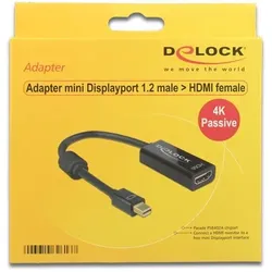 DeLOCK 62613 Videokabel-Adapter 0,2 m Mini DisplayPort HDMI Typ A (Standard) Schwarz