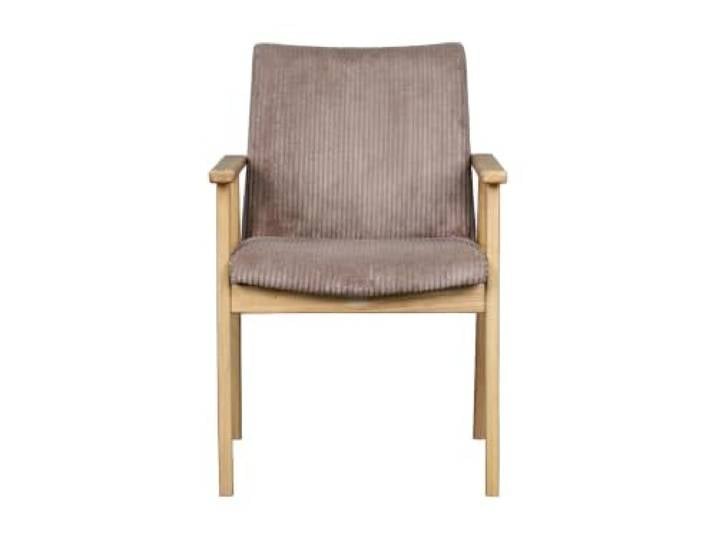 Vente-unique - Stuhl 2er-Set Fildon - Holz Taupe, Naturfarben Hell Samtige Weichheit des Cords Lackierung für einen verstärkten Schutz
