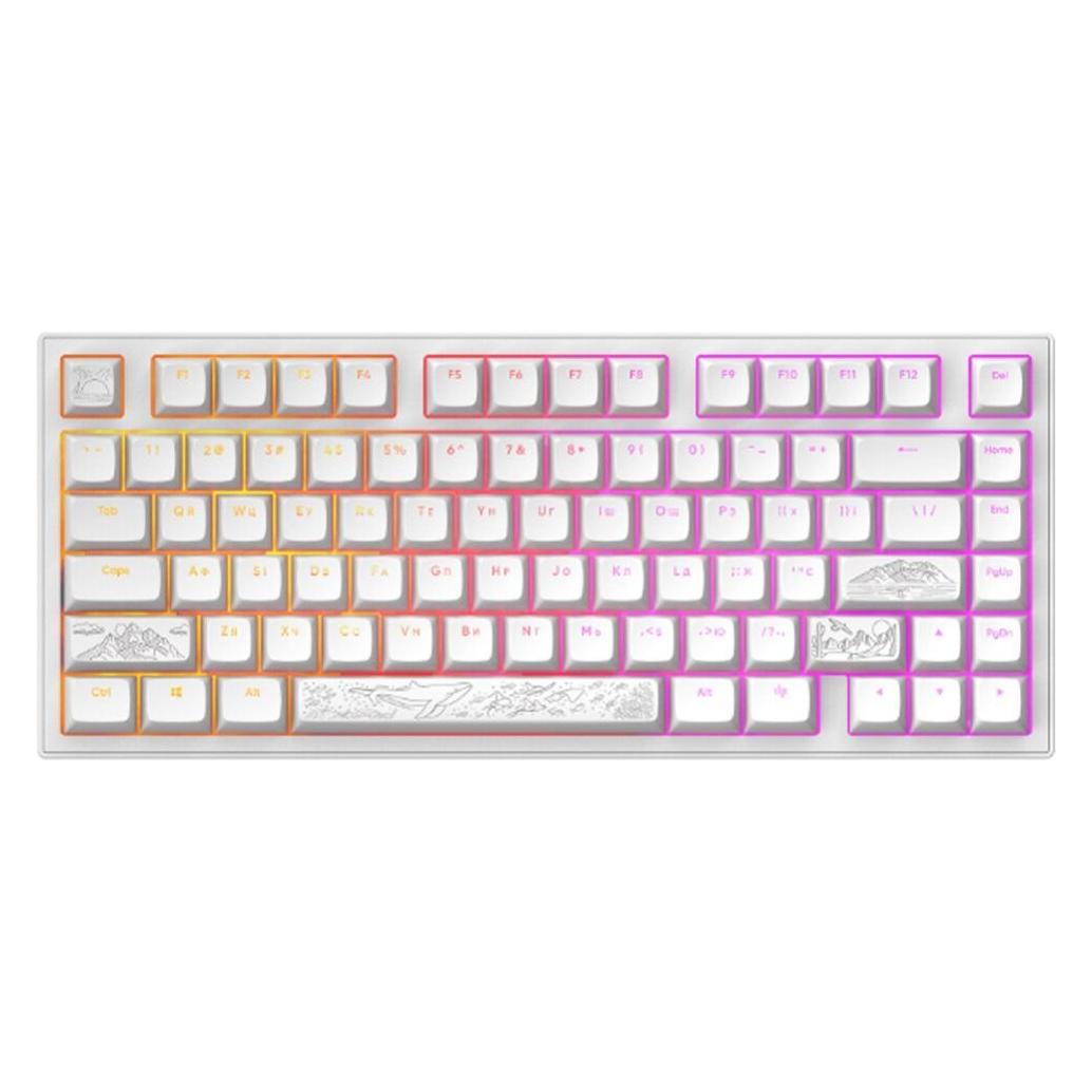 Dark Project ALU81A Terra Nostra White, G3MS Moonstone Switch, RU (US, Kabelgebunden) (DPKB_NOSTRA_81_ANSI_WHITE_UA)