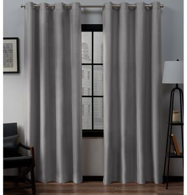 ATI Home Loha Linen Grommet Top Curtain Panel Pair