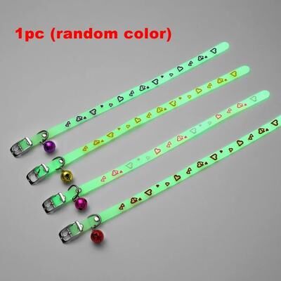 Uplift Picks Luminous Silicone Cat Collar Glowing Anti Loss Pet Necklace With Bell love 1 Pc