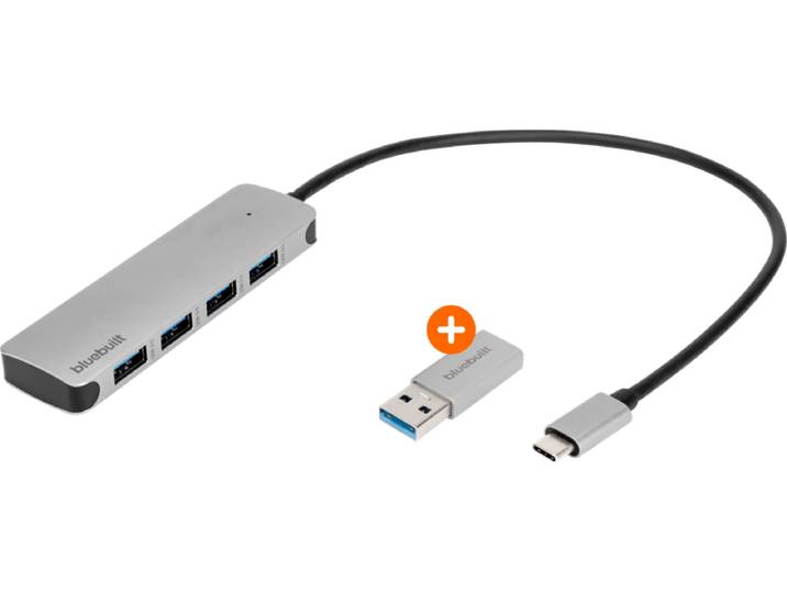 BlueBuilt 4-Poorts USB-A/C 3.0 Hub