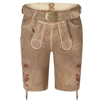 Lederhose SPIETH & WENSKY "Hochburg", Herren, Gr. 54, N-Gr, braun (patina st braun rot), Obermaterial: 100% Lammleder LEL., uni, festlich, regular fit, Hosen, hochwertige Verarbeitung, dekorative Nähte