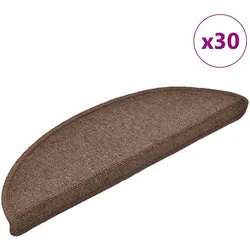 vidaXL Stufenmatten 30 Stk. 56x17x3 cm Kaffeebraun Halbrund