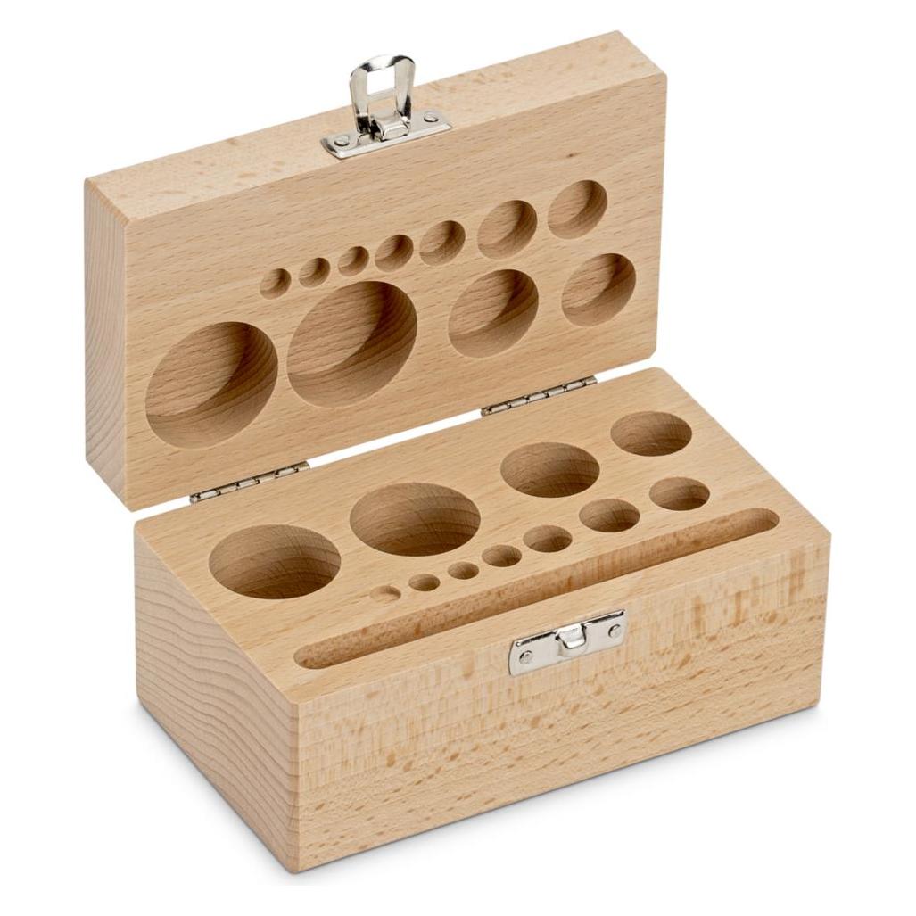 Kern Holz-Gewichtsetui, 1 g - 200 g Buche für F2 + M1 + M2 + M3, Knopf/Kompakt (354-440-200)