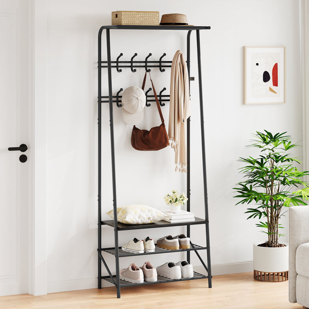 Borough Wharf Iron Freestanding 10 - Hook Black 180cm H X 64cm W X 29cm D