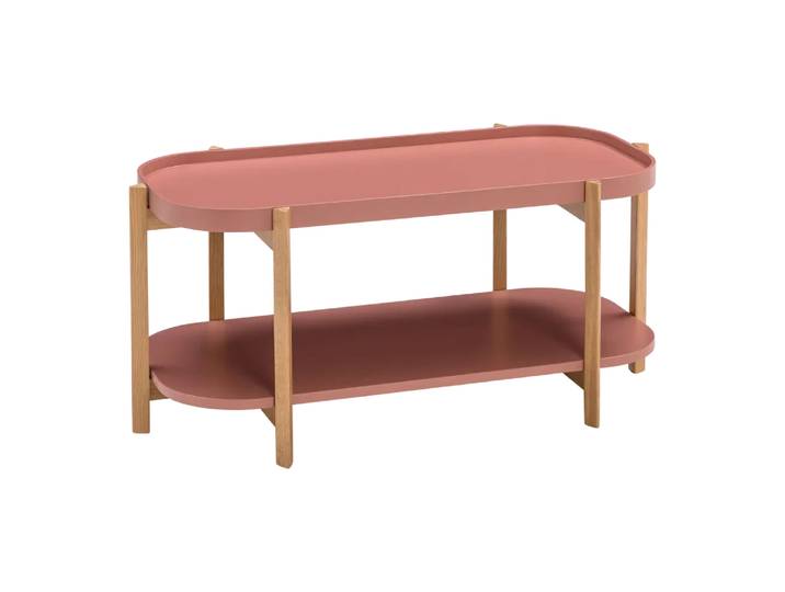 Klubtisch Olaf, Byyu, terracotta, Massivholz/MDF