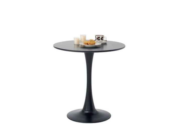 Table à manger ronde - MDF - Noir - Table à manger scandinave - 2-4 personnes -70cm