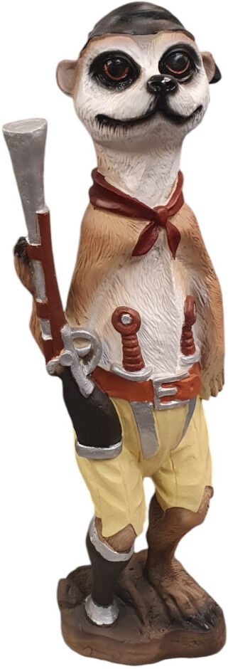 FD Figur Erdmännchen -Pirat mit Flinte 61 x 16 x 14 cm braun