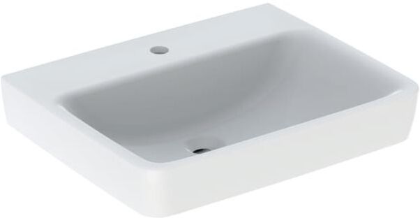 Geberit Renova Plan Waschtisch 501637001 60x48cm, Hahnloch mittig, ohne Überlauf, weiß
