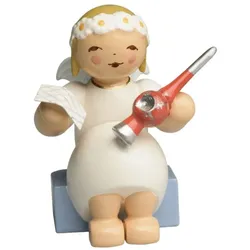 Wendt und Kühn Margeritenengel, sitzend, mit Christbaumspitze
