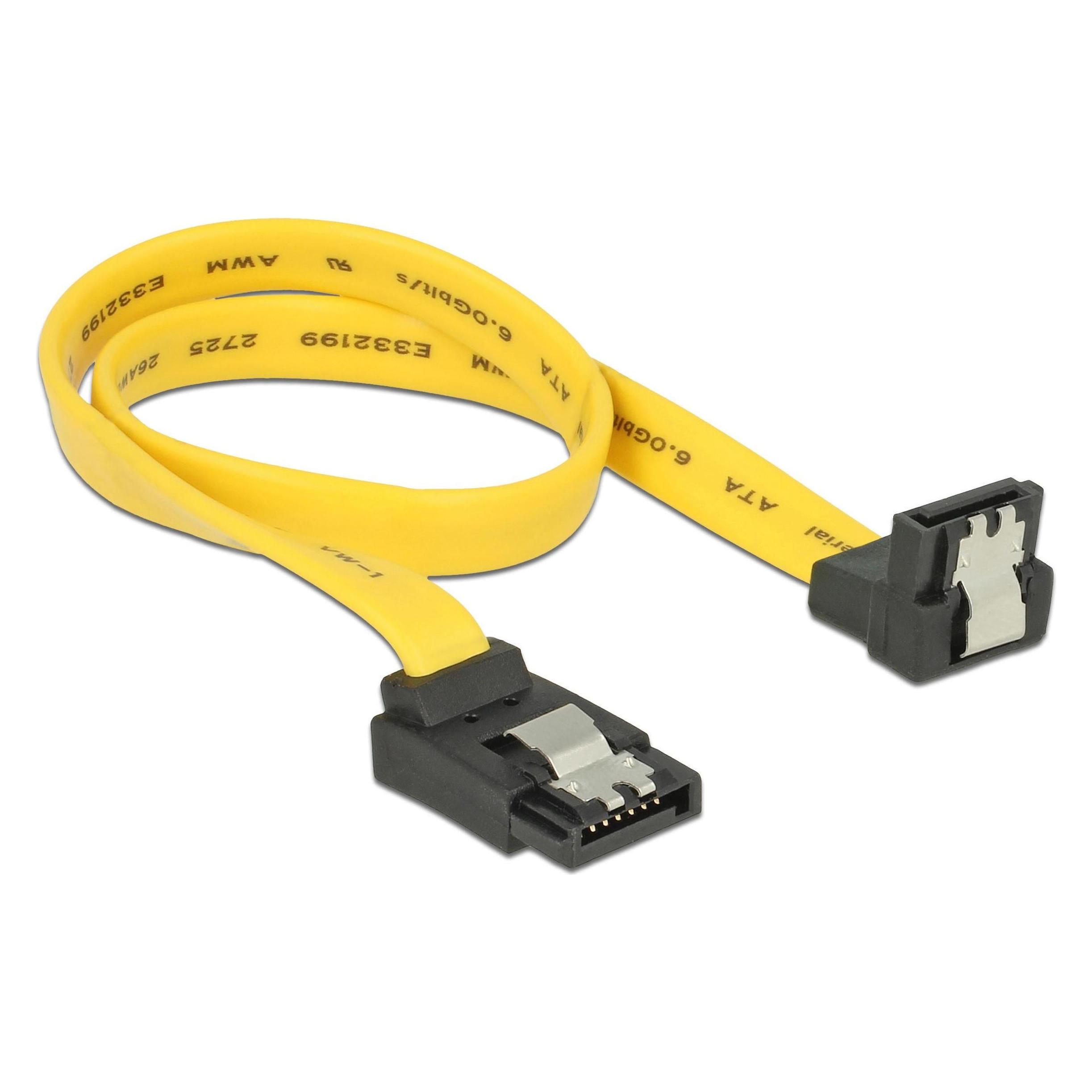 Delock SATA-3 Kabel: 30cm, Metall Clip,gelb (30 cm, SATA III) (82820)