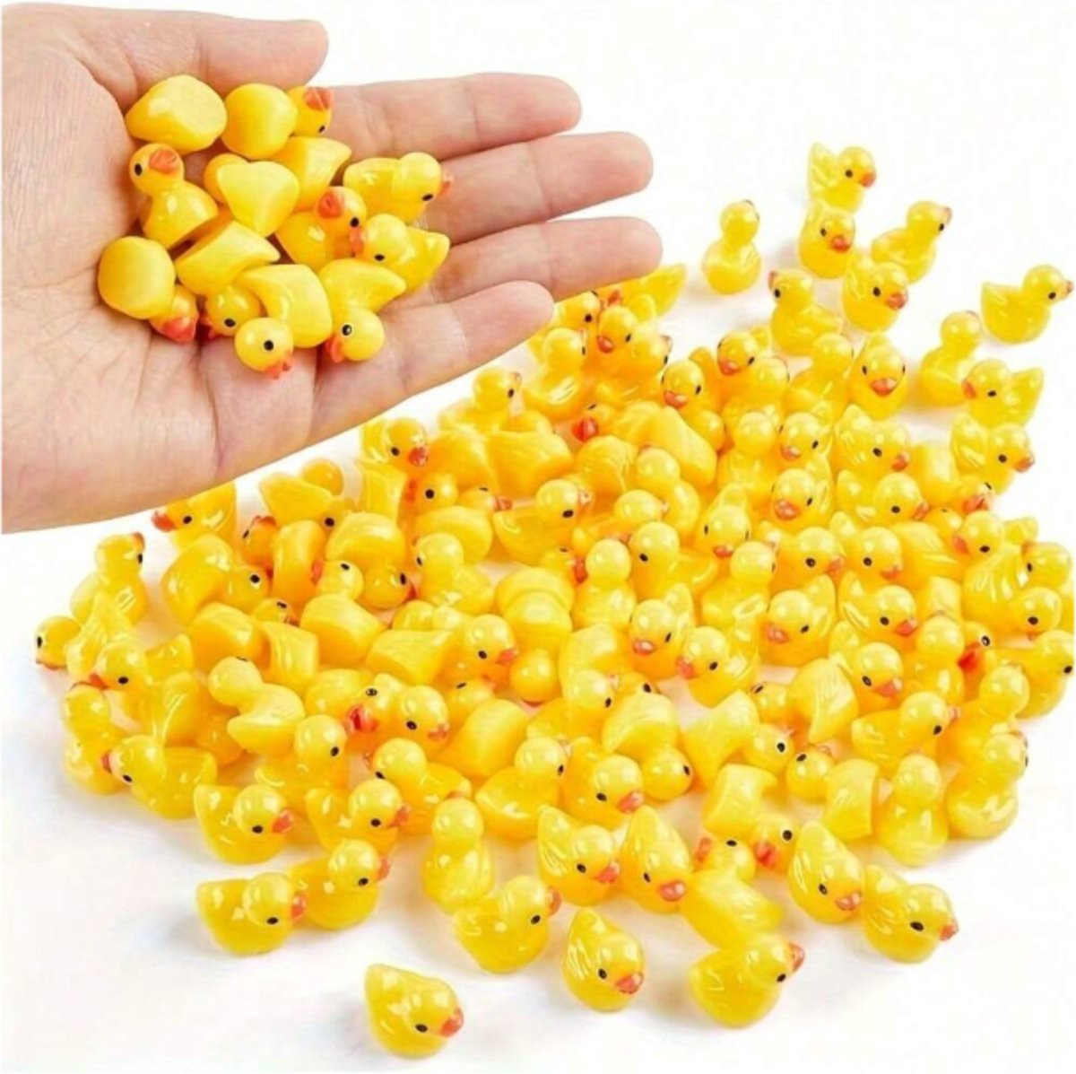 Set van 100 decoratieve mini eendjes voor tafeldecoratie