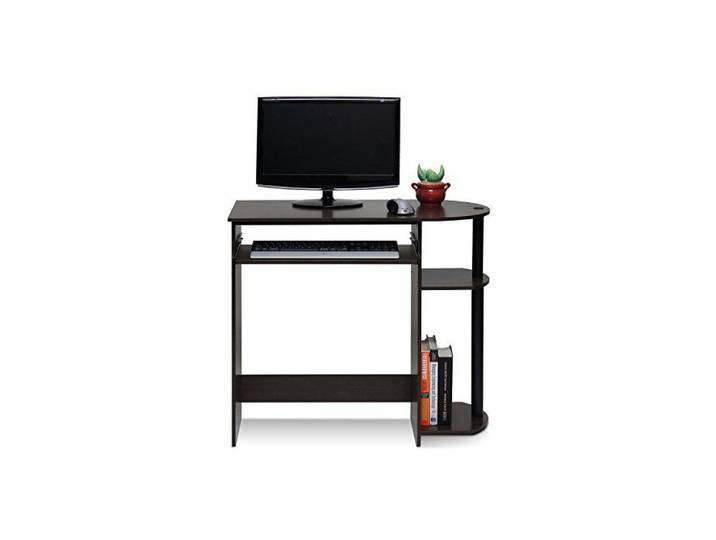 Bureau informatique - FURINNO - Simplistic - Noir - Tiroir clavier coulissant - 80x40x73 cm