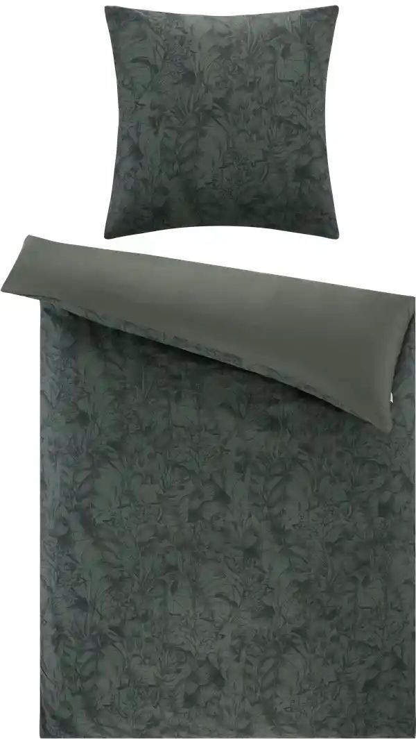SCHÖNER WOHNEN Kollektion Satin Wende-Bettwäsche  True ¦ grün ¦ Maße (cm): B: