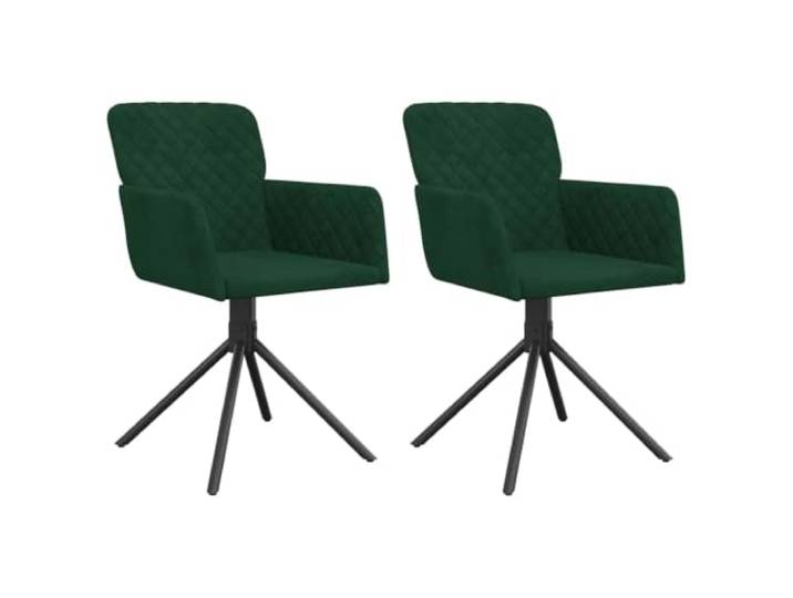 KDVXBCQJH 2er Set Esszimmerstühle Drehbar Samt Dunkelgrün Ergonomische Polstersessel mit 360-Grad-Drehfunktion und Metallbeinen für Esszimmer, Wohnzimmer oder Home Office.