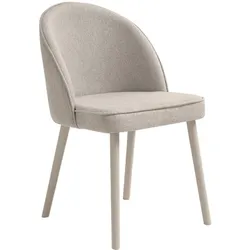 STUHL Luna, Polsterstuhl für das Esszimmer mit kaschmirfarbenen Holzbeinen, Beige