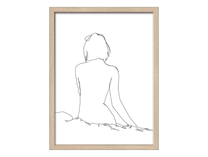 Holzbild Sketch of a woman Floatglas, MDF Schwarz/Weiß 33 x 43 x 1cm