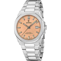 Festina Quarz Herren Classic steel F20100/6 - braun,Edelstahl - 39mm