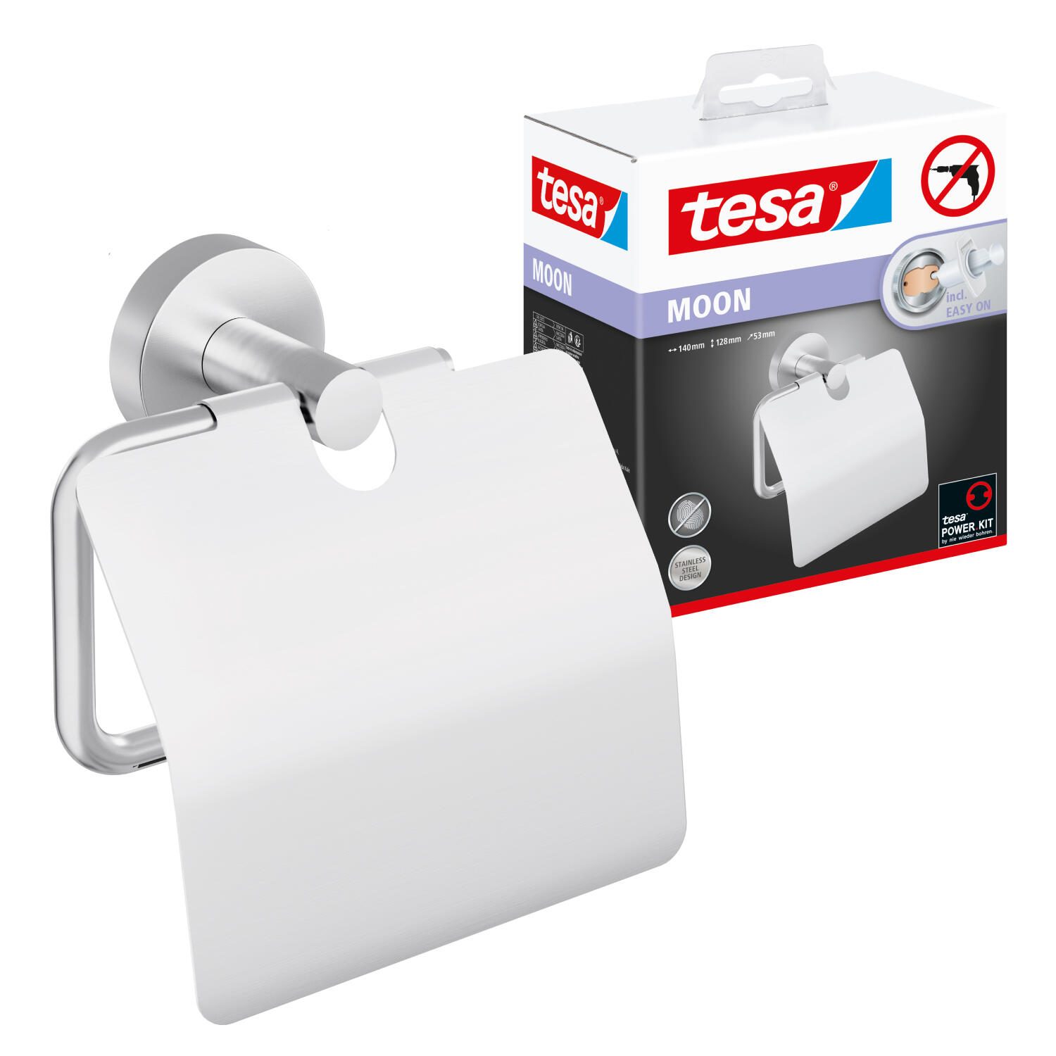 tesa Toilettenpapierhalter MOON silber 40620-00000-00