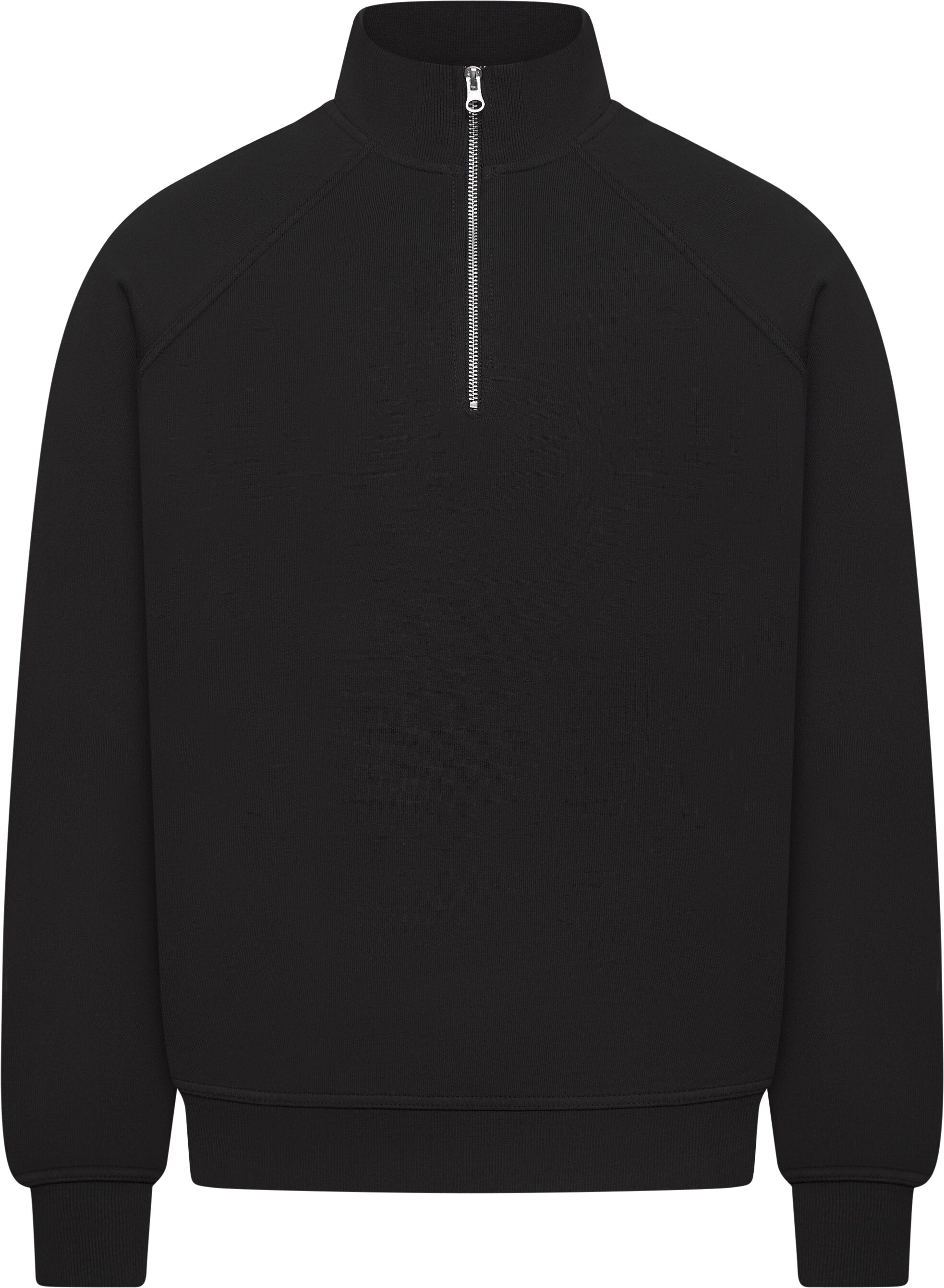 Sweatshirt DAILY COTTON "Daily Cotton Sweatshirt OVERSIZE HALF-ZIP", Kinder, Gr. S, schwarz, Obermaterial: 100% Baumwolle CO., Sweatshirts Sweatshirt