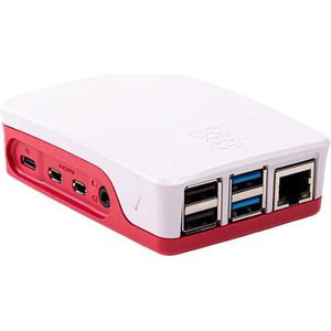 Raspberry SBC-Gehäuse Pi 4 Case, Kunststoff, rot / weiß