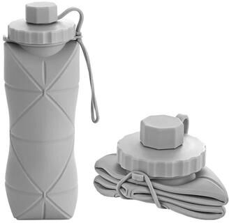 Uplift Essentials Silicone Folding Water Cup For Travel And Outdoor Use grey