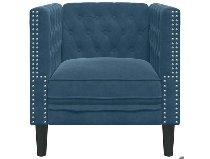 Magnifique Fauteuil Chesterfield bleu velours - design polyvalent - pour maison - Bleu 16.4 kg 2026_368093