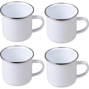 Gräwe Kaffeebecher 730.BE.C1, 300ml, Stahlblech emailliert, weiß, 4 Stück