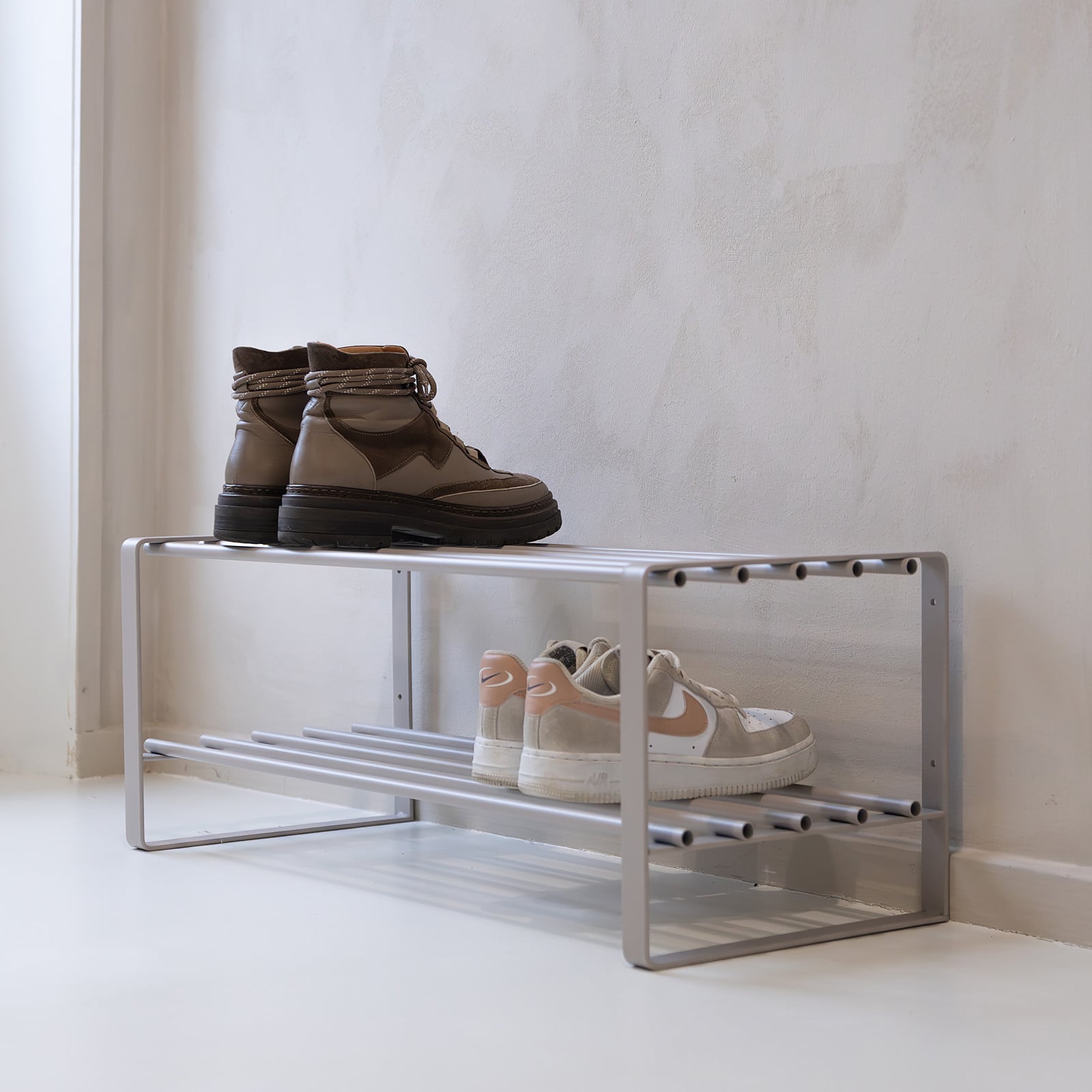 Spinder Design schoenenrek Rex beige grijs zandgrijs B: 70 cm, D: 29 cm, H: 27 cm