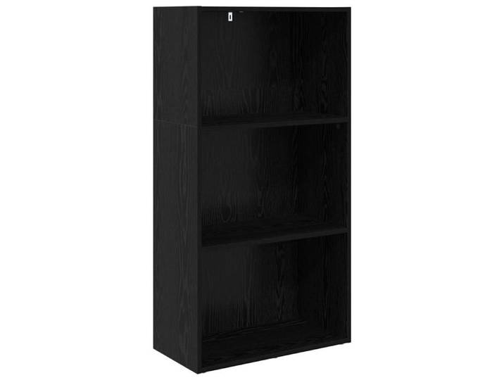 Bibliothèque moderne en bois d'ingénierie - - Chêne Noir - 60x30x114 cm - 4 compartiments - Durable