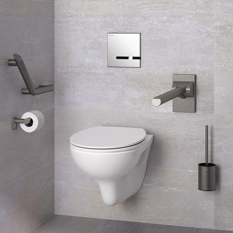 Delabie WC-borstel met houder in antraciet-metallic