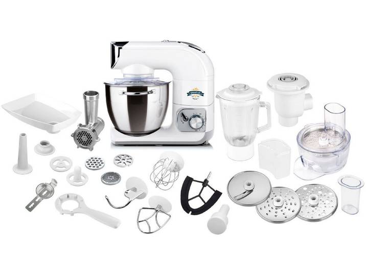 eta Küchenmaschine Gratus Max ETA002890061, 1200 W, 5,5 l Schüssel, 1200 Watt mit Metall-Gehäuse, mit viel Zubehör