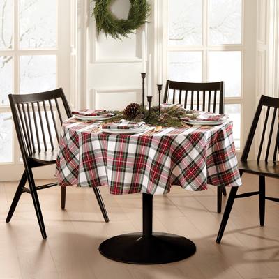 Threadmade Christmas Classic Holiday Plaid Cotton Tablecloth