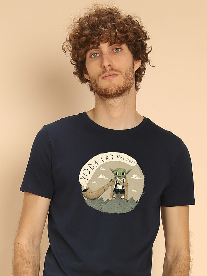 WOOOP Shirt "Yoda Layheehoo" in Dunkelblau - XL