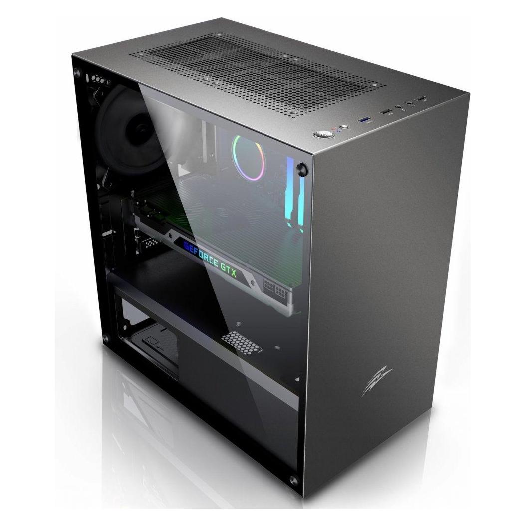 Evolveo M4, case mATX, 2x USB2.0 / 1x USB3.0 / 120mm LED / černý s průhlednou bočnicí (Mini-ATX) (CAEM4)