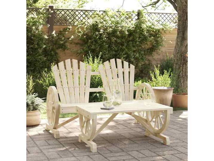 Brun Salon de jardin 2 pcs bois de sapin massif - Siège de balcon LV64327