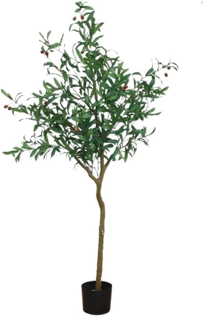 Realistische Kunstmatige Olijfboom - Groene Kunstplant voor Woondecoratie - Hoogte: 150 cm