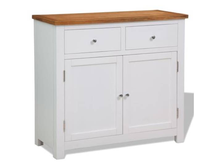 Xolmizyn Sideboard aus Eiche & Akazie, Kommode mit 2 Schubladen Massivholz-Qualität, Moderner Landhaus-Stil, Stauraum für Flur & Wohnzimmer