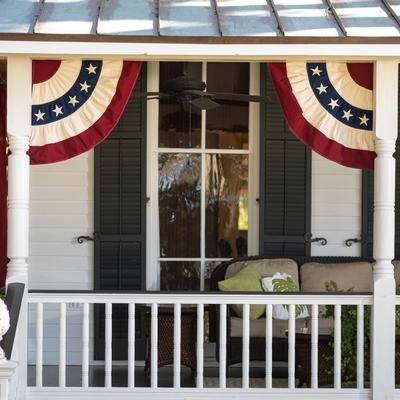 Evergreen Classic Cotton Patriotic Half Bunting, Set of 2