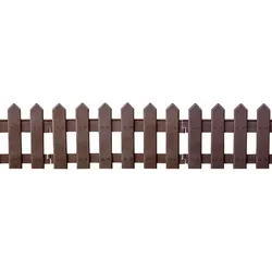 Beeteinfassung im Zaun-Design, 4er-Set, 40,5 x 29,5cm, braun, Beetkanten & gepflegter Garten, wetterfest, flexibel & langlebig, einfache Montage