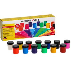 Eberhard-Faber Temperafarben 575613 EFA Color, 13 Farben, farbintensiv, in Töpfchen, 13x 18 ml