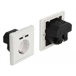 Delock 11471 Einbau-Steckdose mit USB-Ladeausgang Weiß