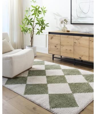 Livabliss Fossay Shag Modern & Contemporary Diamond Washable Area Rug