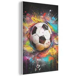 AKUSTIKBILD Fußball - Farbe - Farben - Schwarz - Weiß Wanddeko 60x90 cm