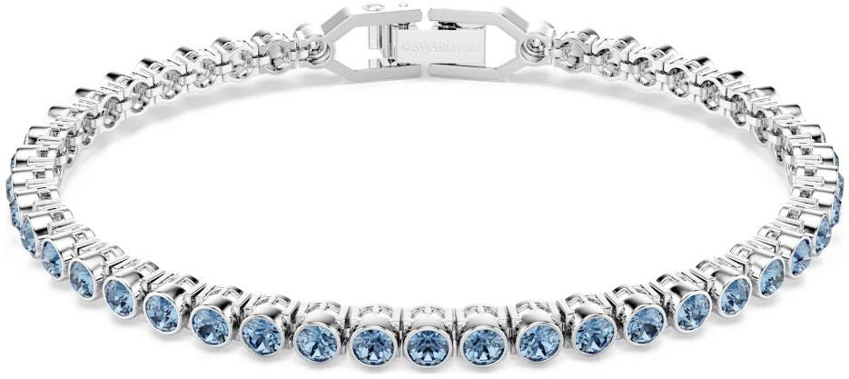 Swarovski Imber Emily Tennis rannekoru, vaalea metalli ja siniset kristallit,